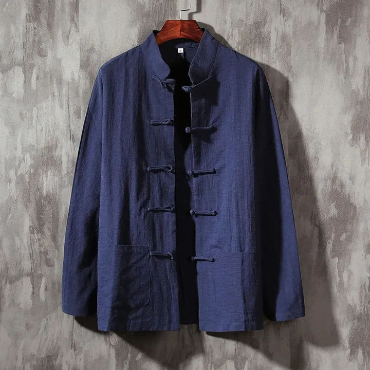 Buddha Stones Stand Collar Tang Suit Casual Shirt - DarkSlateBlue - US/UK/AU44，EU54 (5XL) - image 13