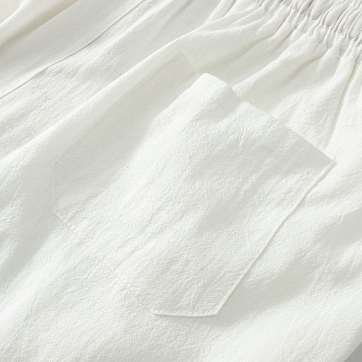 Buddha Stones Cross-Collars Cotton Tang Suit Hanfu Top Pants Clothing Men's Set - image 24