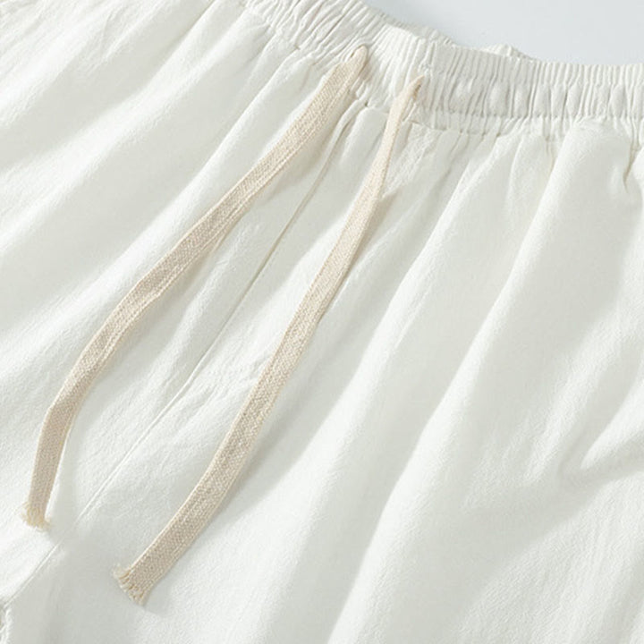 Buddha Stones Cross-Collars Cotton Tang Suit Hanfu Top Pants Clothing Men's Set - image 23