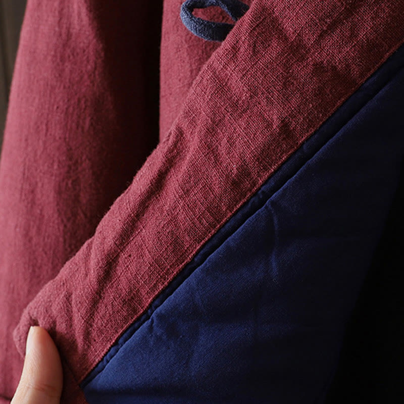 Buddha Stones Solid Color Casual Frog-button Turtleneck Cotton Linen Women's Jacket Shirts Clothing - image 8