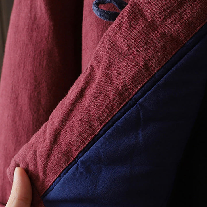Buddha Stones Solid Color Casual Frog-button Turtleneck Cotton Linen Women's Jacket Shirts Clothing - image 8