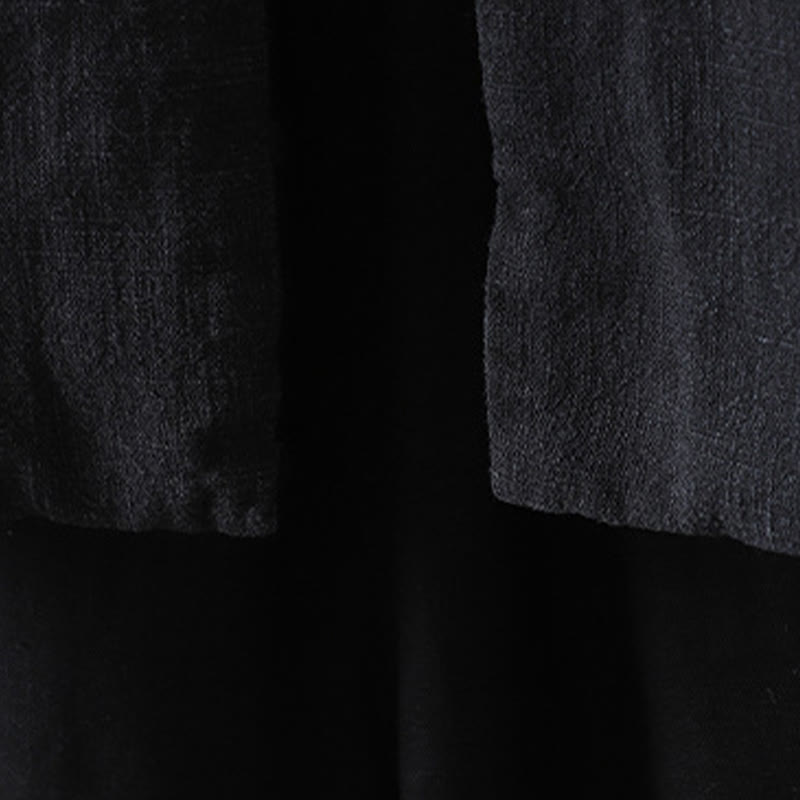 Buddha Stones Solid Color Casual Frog-button Turtleneck Cotton Linen Women's Jacket Shirts Clothing - image 22