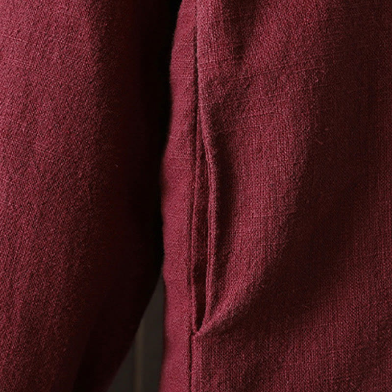 Buddha Stones Solid Color Casual Frog-button Turtleneck Cotton Linen Women's Jacket Shirts Clothing - image 10