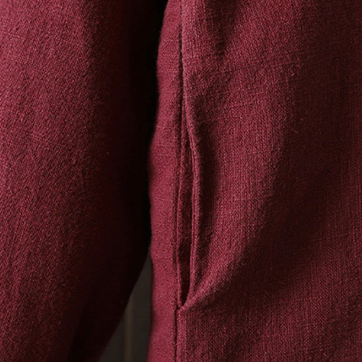 Buddha Stones Solid Color Casual Frog-button Turtleneck Cotton Linen Women's Jacket Shirts Clothing - image 10
