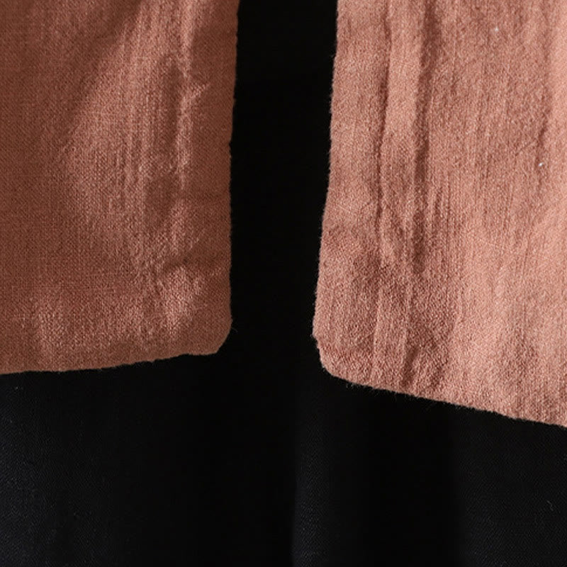Buddha Stones Solid Color Casual Frog-button Turtleneck Cotton Linen Women's Jacket Shirts Clothing - image 16