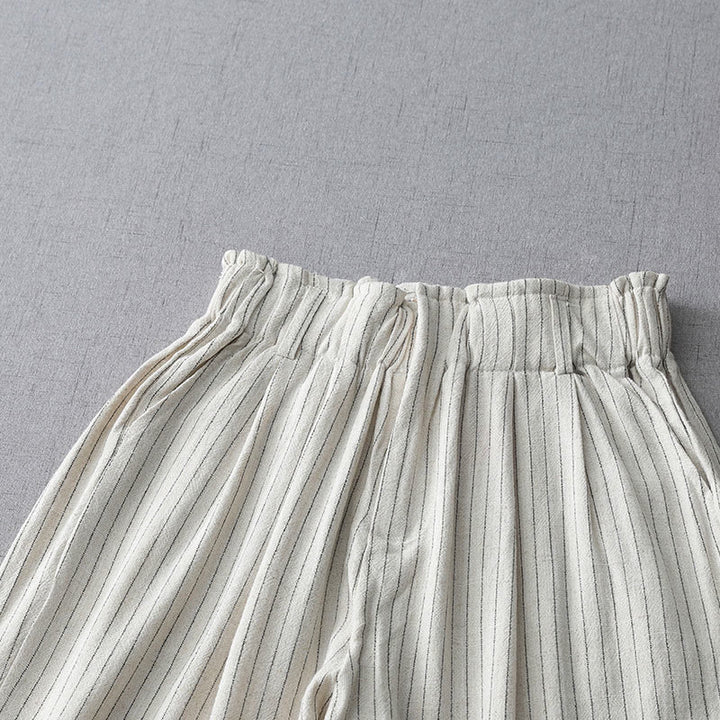 Buddha Stones Vertical Striped High Waist Wide Leg Pants With Pockets - image 3
