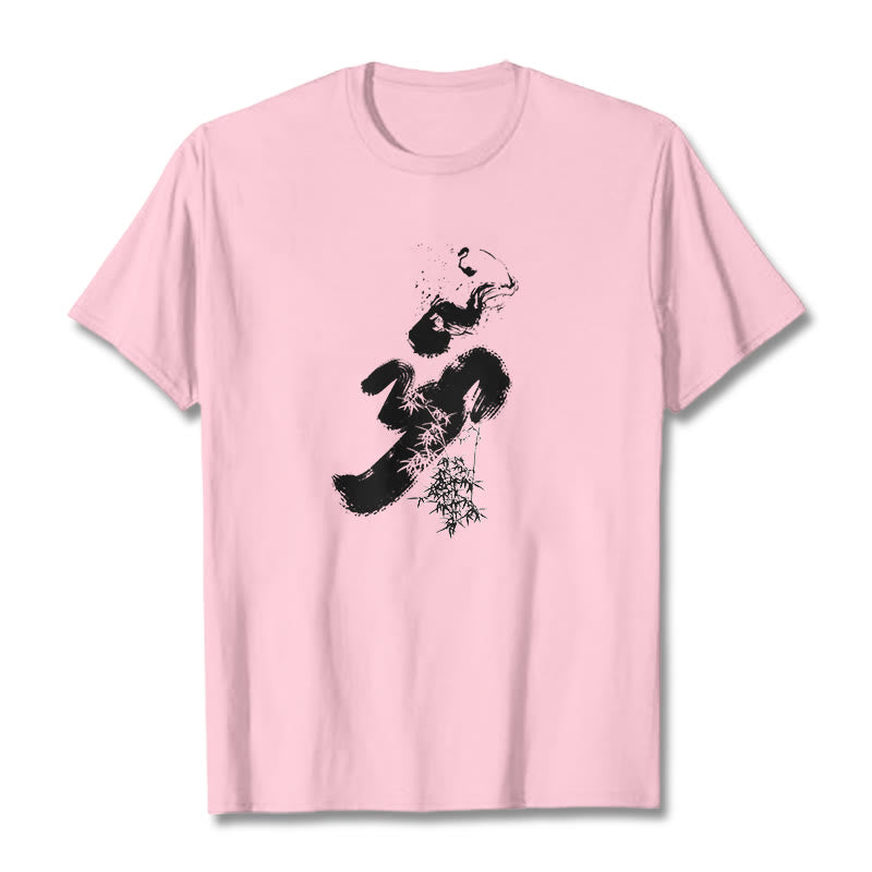 Buddha Stones OM Bamboo Ink Cotton Tee T-shirt - LightPink - 2XL - image 15