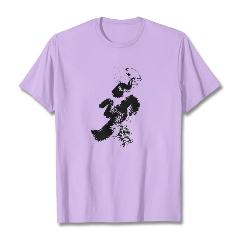 Buddha Stones OM Bamboo Ink Cotton Tee T-shirt - Plum - 2XL - image 13