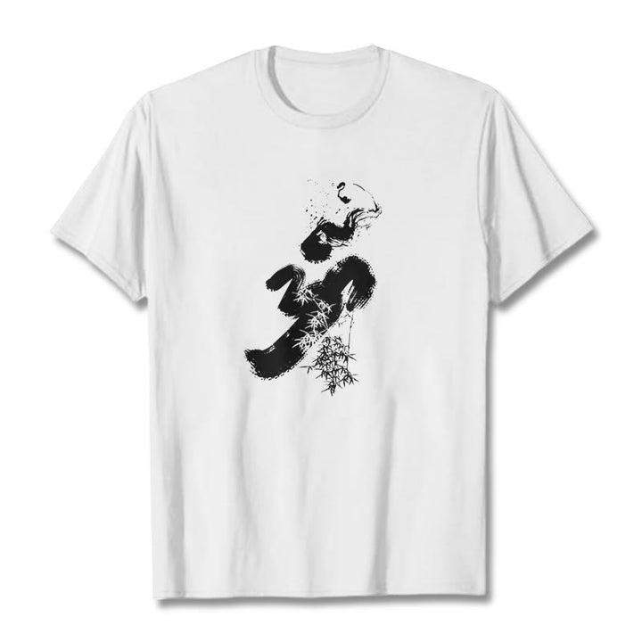 Buddha Stones OM Bamboo Ink Cotton Tee T-shirt - White - 2XL - image 5