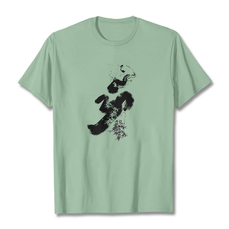 Buddha Stones OM Bamboo Ink Cotton Tee T-shirt - PaleGreen - 2XL - image 17