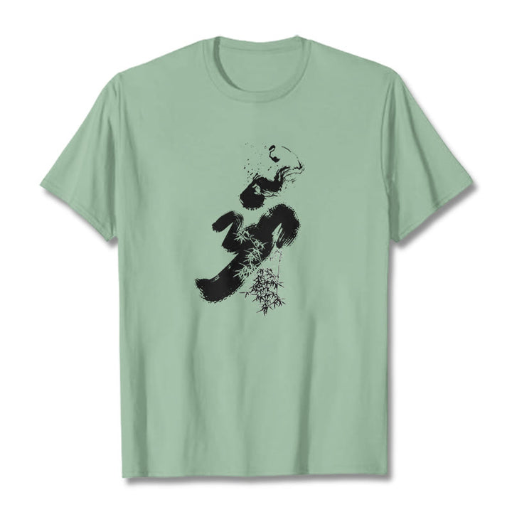 Buddha Stones OM Bamboo Ink Cotton Tee T-shirt - PaleGreen - 2XL - image 17