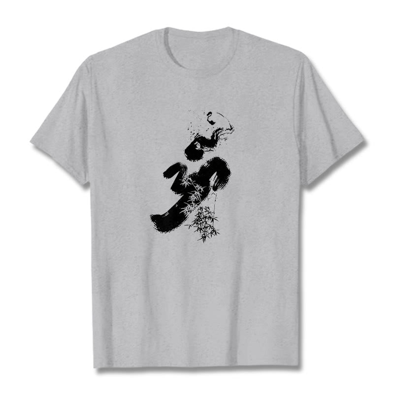 Buddha Stones OM Bamboo Ink Cotton Tee T-shirt - LightGrey - 2XL - image 19
