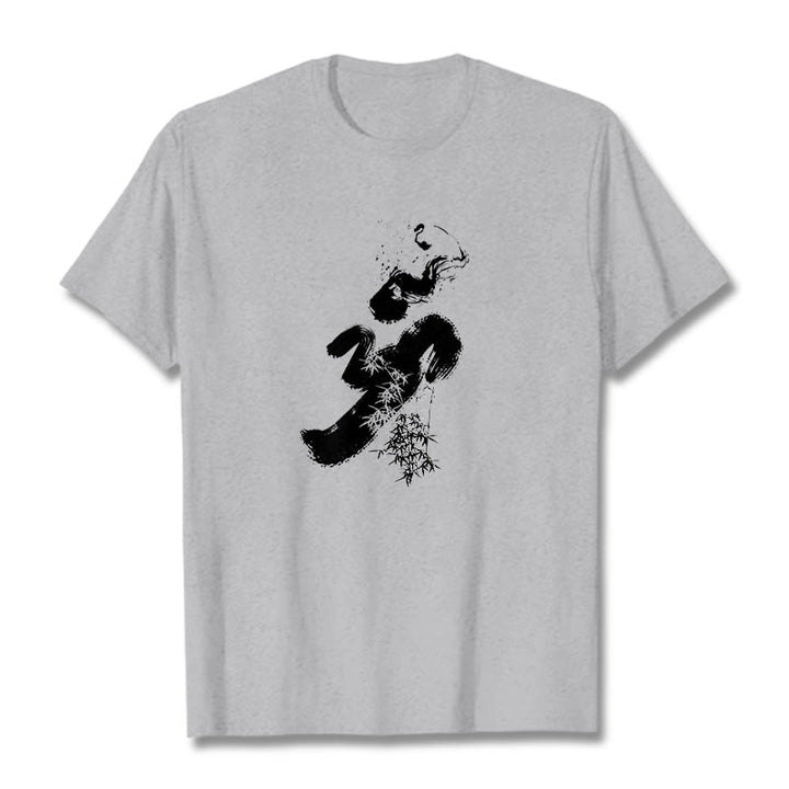 Buddha Stones OM Bamboo Ink Cotton Tee T-shirt - LightGrey - 2XL - image 19