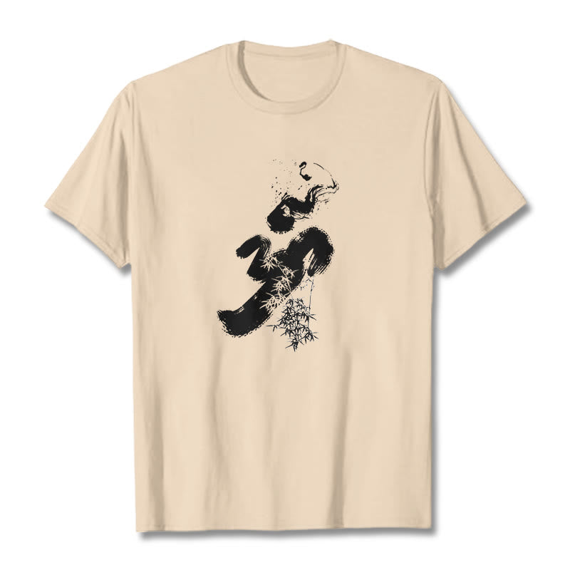 Buddha Stones OM Bamboo Ink Cotton Tee T-shirt - Bisque - 2XL - image 11