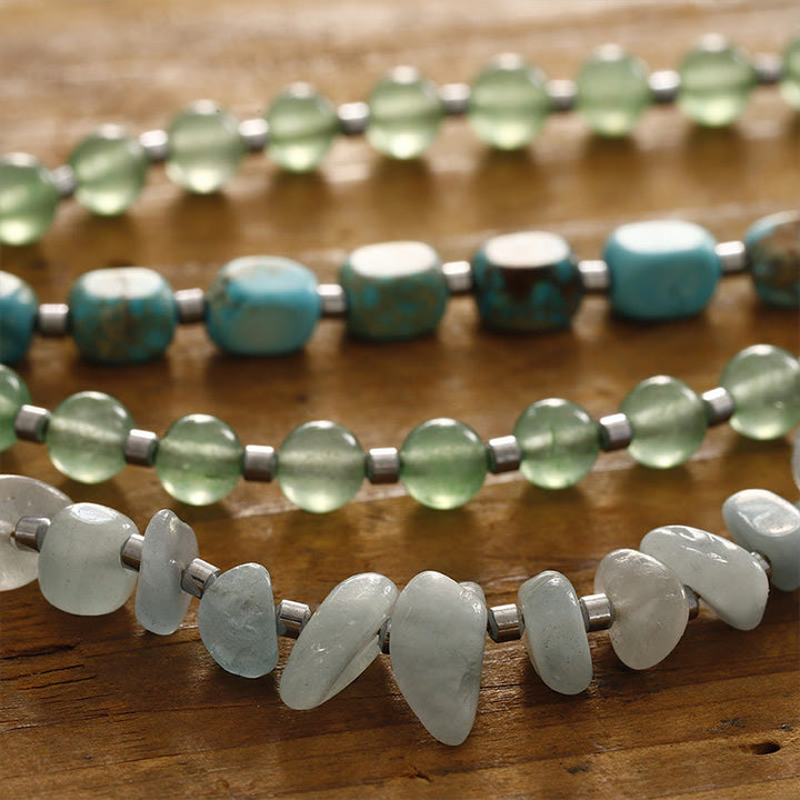 Buddha Stones Green Emperor Stone Green Aventurine Happiness Triple Wrap Bracelet - image 1