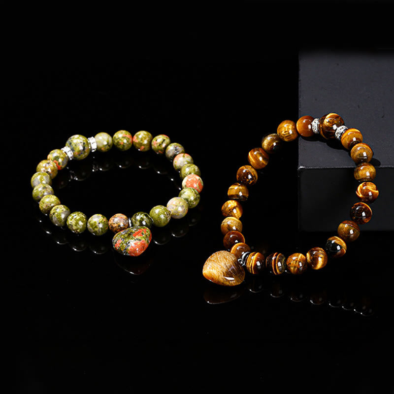 Buddha Stones Various Crystal Green Aventurine Love Heart Balance Bracelet - image 31