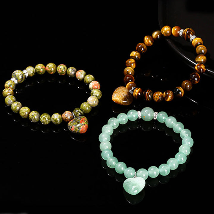 Buddha Stones Various Crystal Green Aventurine Love Heart Balance Bracelet - image 32