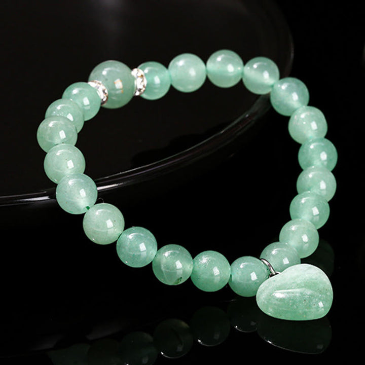 Buddha Stones Various Crystal Green Aventurine Love Heart Balance Bracelet - image 16