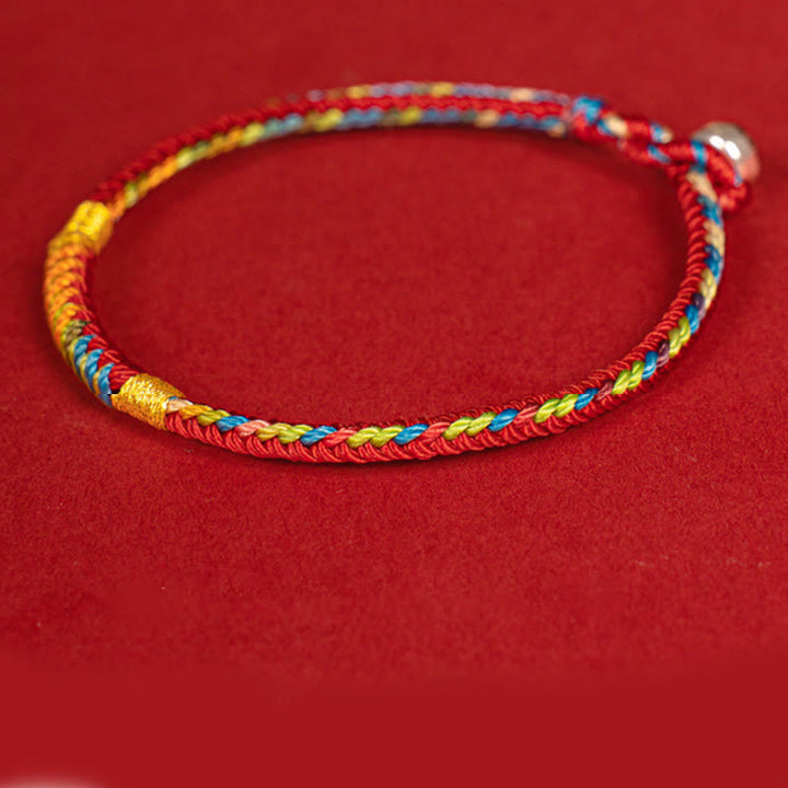 Buddha Stones Multicolor Red String Alloy 925 Sterling Silver Buckle Protection Bracelet - image 9