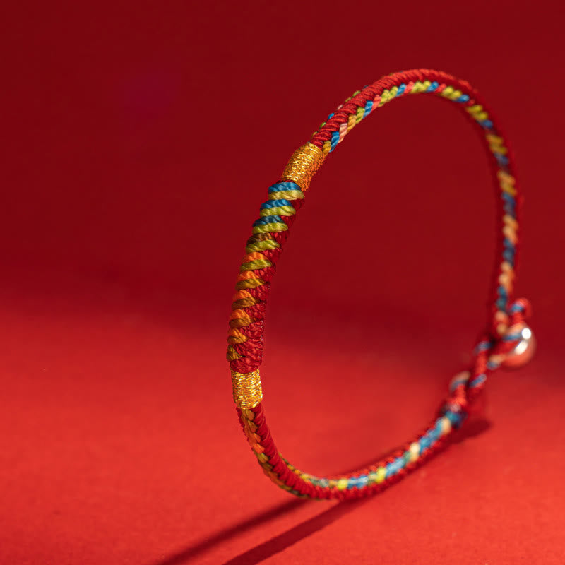 Buddha Stones Multicolor Red String Alloy 925 Sterling Silver Buckle Protection Bracelet - image 2