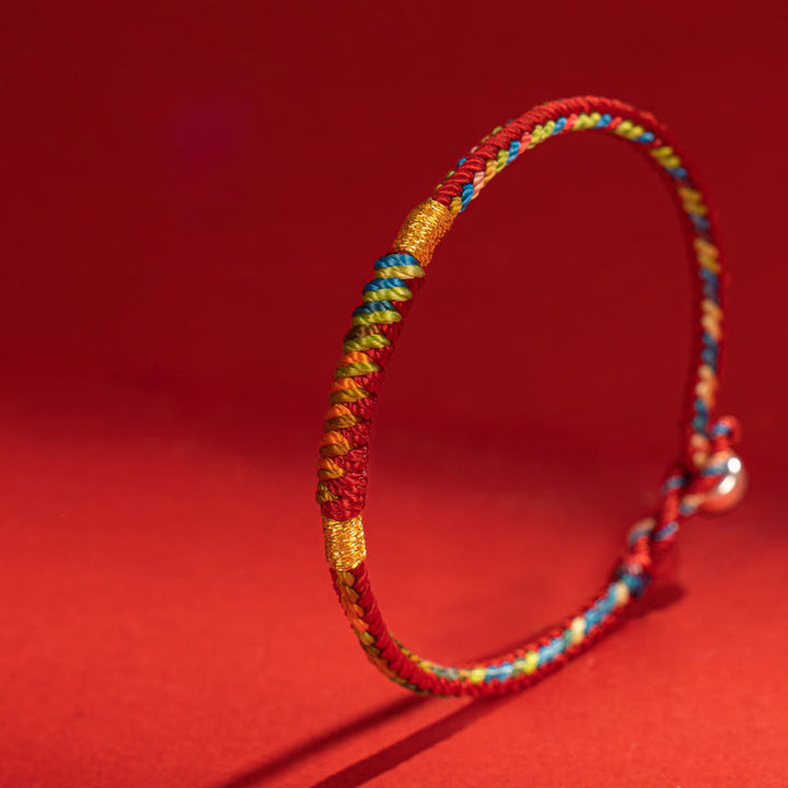 Buddha Stones Multicolor Red String Alloy 925 Sterling Silver Buckle Protection Bracelet - image 2
