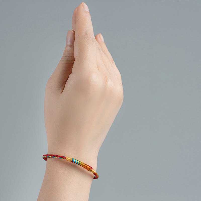 Buddha Stones Multicolor Red String Alloy 925 Sterling Silver Buckle Protection Bracelet - image 12