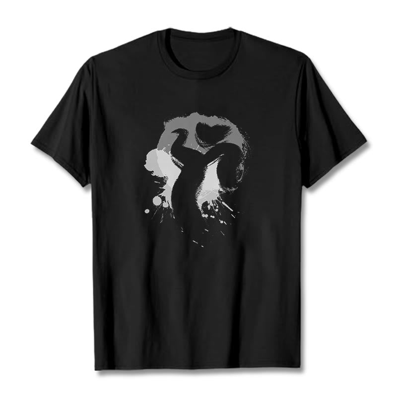 Buddha Stones OM Swan Cotton Tee T-shirt - Black - 2XL - image 0