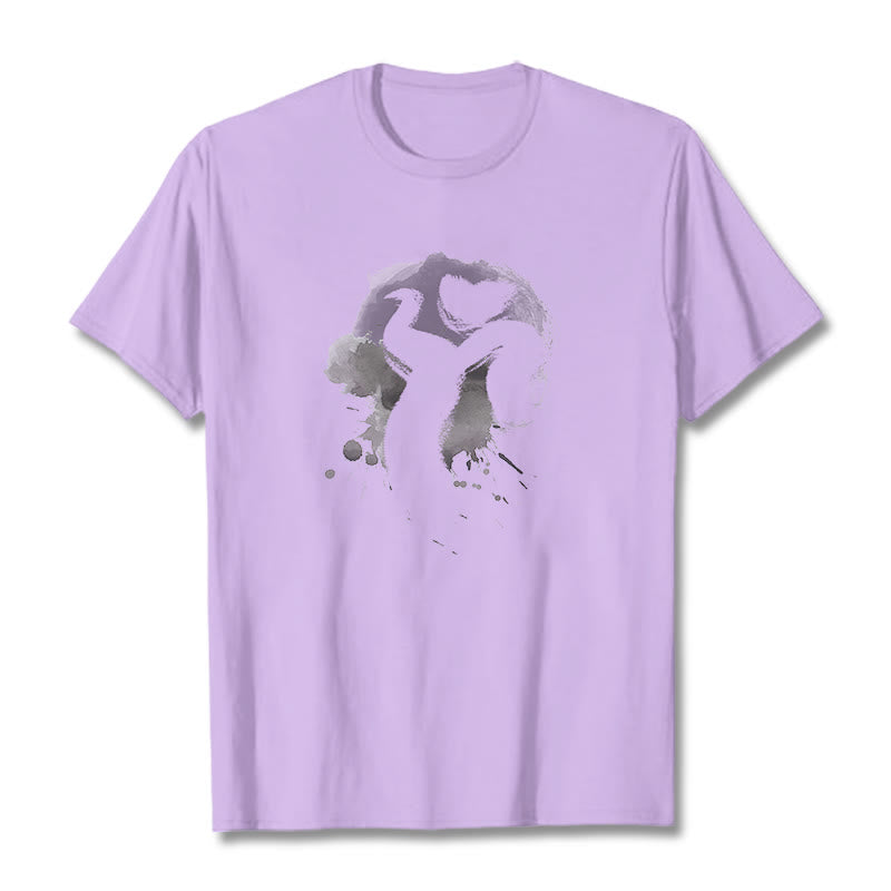 Buddha Stones OM Swan Cotton Tee T-shirt - Plum - 2XL - image 13