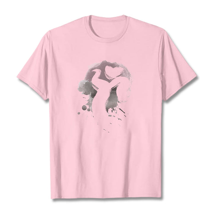 Buddha Stones OM Swan Cotton Tee T-shirt - LightPink - 2XL - image 15