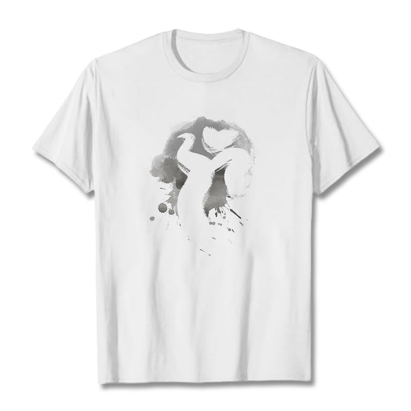 Buddha Stones OM Swan Cotton Tee T-shirt - White - 2XL - image 5
