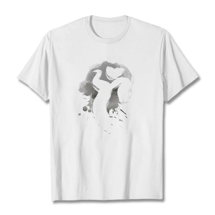 Buddha Stones OM Swan Cotton Tee T-shirt - White - 2XL - image 5
