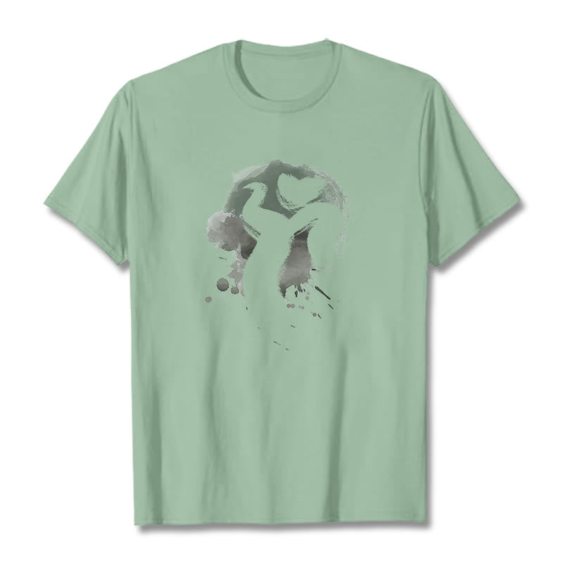 Buddha Stones OM Swan Cotton Tee T-shirt - PaleGreen - 2XL - image 17