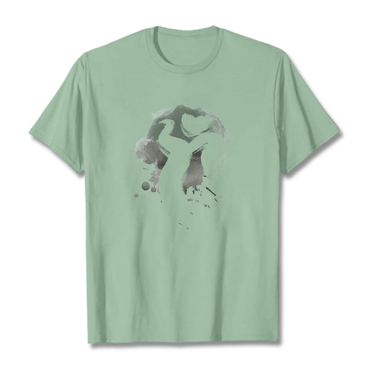Buddha Stones OM Swan Cotton Tee T-shirt - PaleGreen - 2XL - image 17