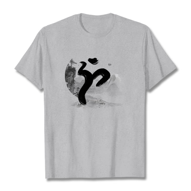 Buddha Stones OM Landscape Cotton Tee T-shirt - LightGrey - 2XL - image 19