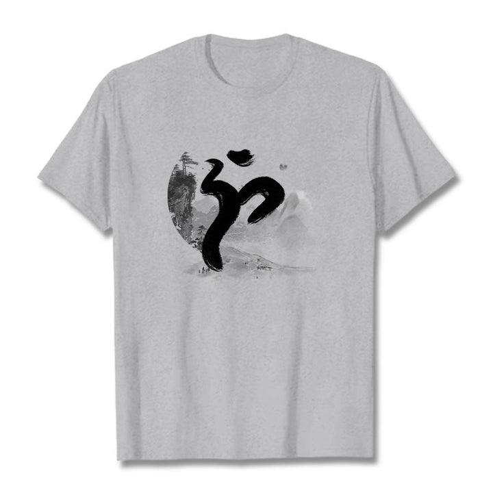 Buddha Stones OM Landscape Cotton Tee T-shirt - LightGrey - 2XL - image 19