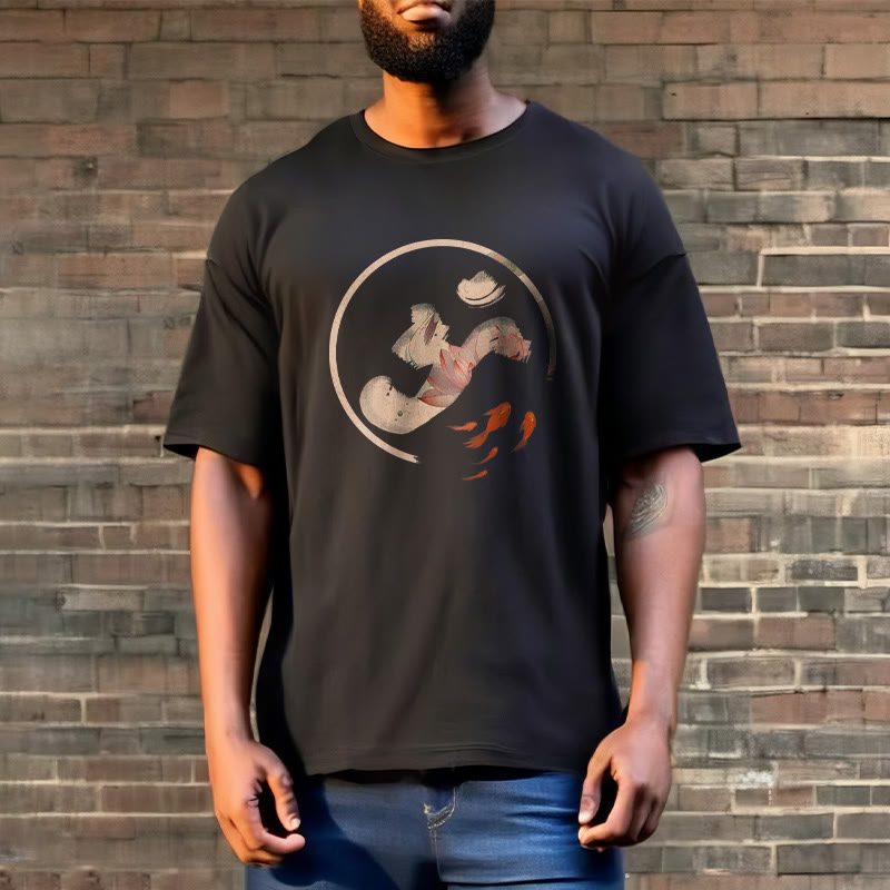 Buddha Stones OM Lotus Koi Fish Cotton Tee T-shirt - image 7
