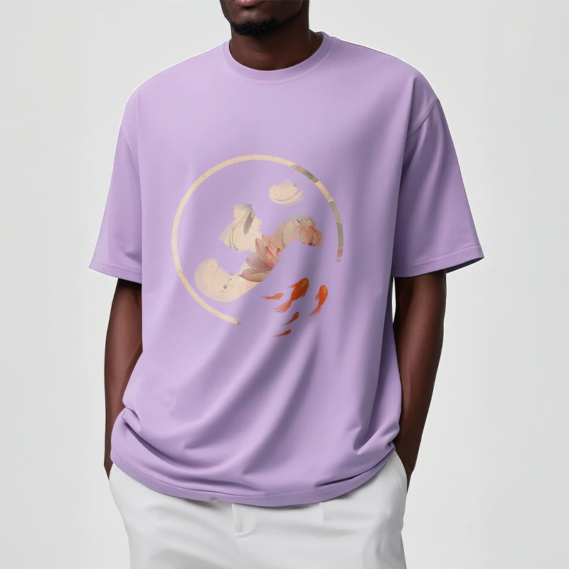 Buddha Stones OM Lotus Koi Fish Cotton Tee T-shirt - image 17