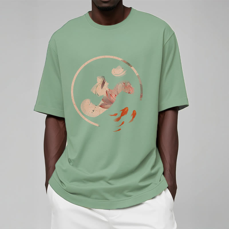 Buddha Stones OM Lotus Koi Fish Cotton Tee T-shirt - image 15