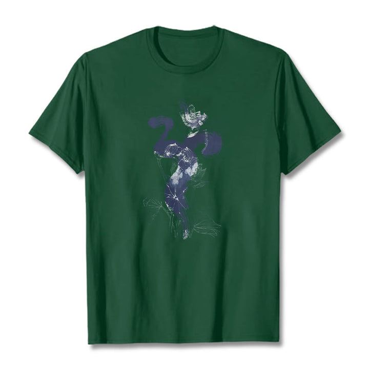 Buddha Stones OM Lotus Flower Background Cotton Tee T-shirt - ForestGreen - 2XL - image 8