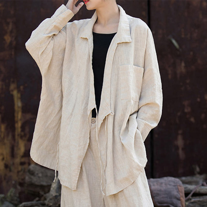 Buddha Stones Meditate Ramie Cotton Clothing - image 12