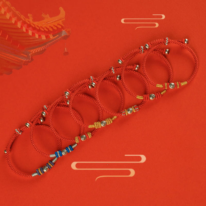 Buddha Stones Red String Chinese Characters Protection Bracelet - image 19