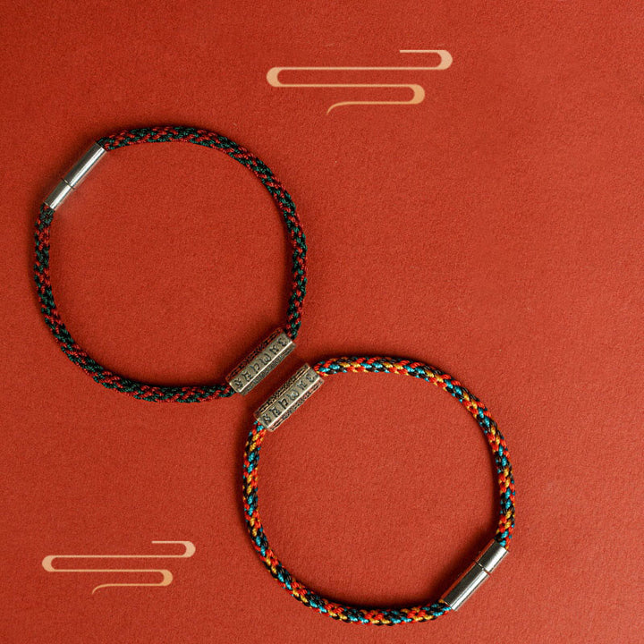 Buddha Stones Red String Black String Six True Words 925 Sterling Silver Luck Bracelet - image 18