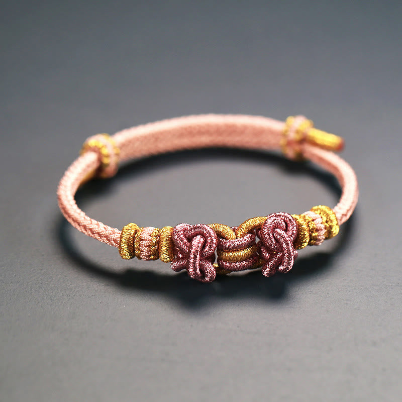 Buddha Stones Red String Saddle Knot Strength Bracelet - Pink - image 4
