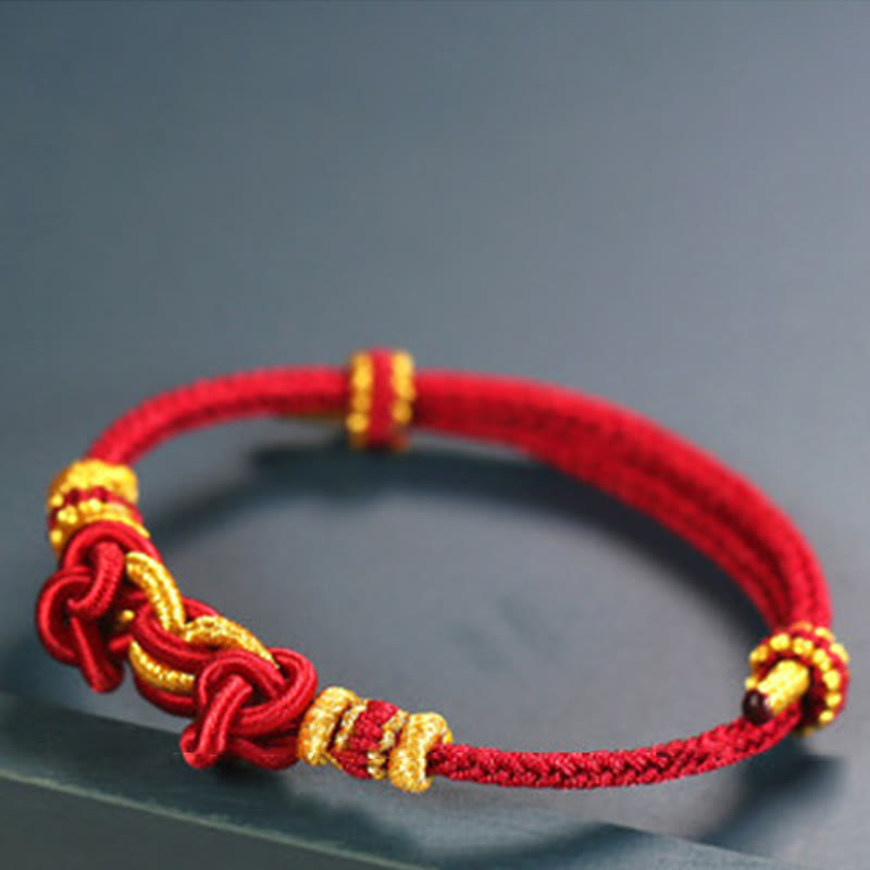 Buddha Stones Red String Saddle Knot Strength Bracelet - image 7