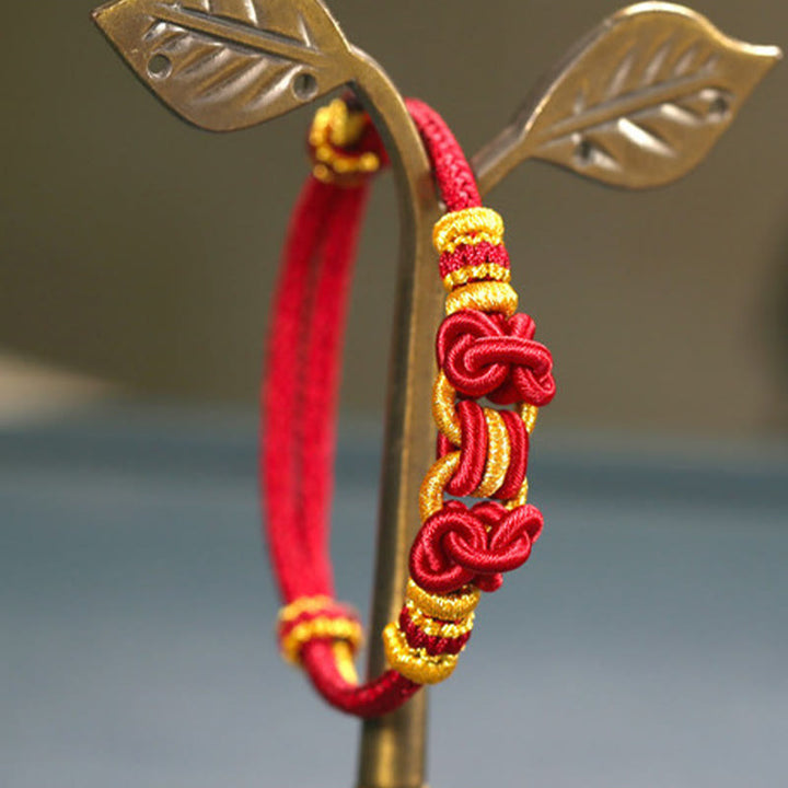Buddha Stones Red String Saddle Knot Strength Bracelet - image 8