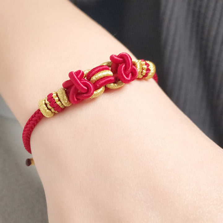 Buddha Stones Red String Saddle Knot Strength Bracelet - image 10