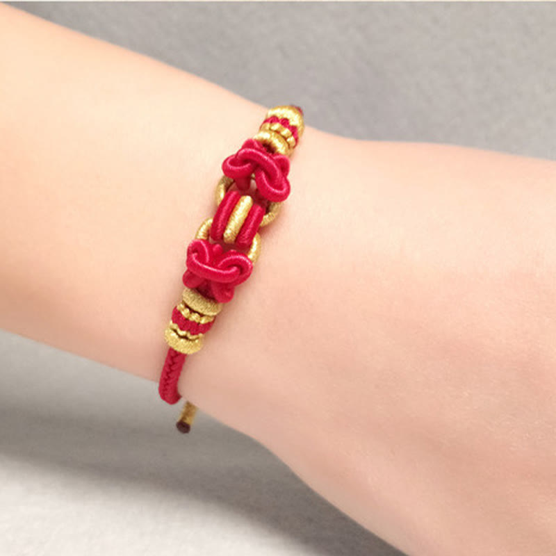 Buddha Stones Red String Saddle Knot Strength Bracelet - image 9