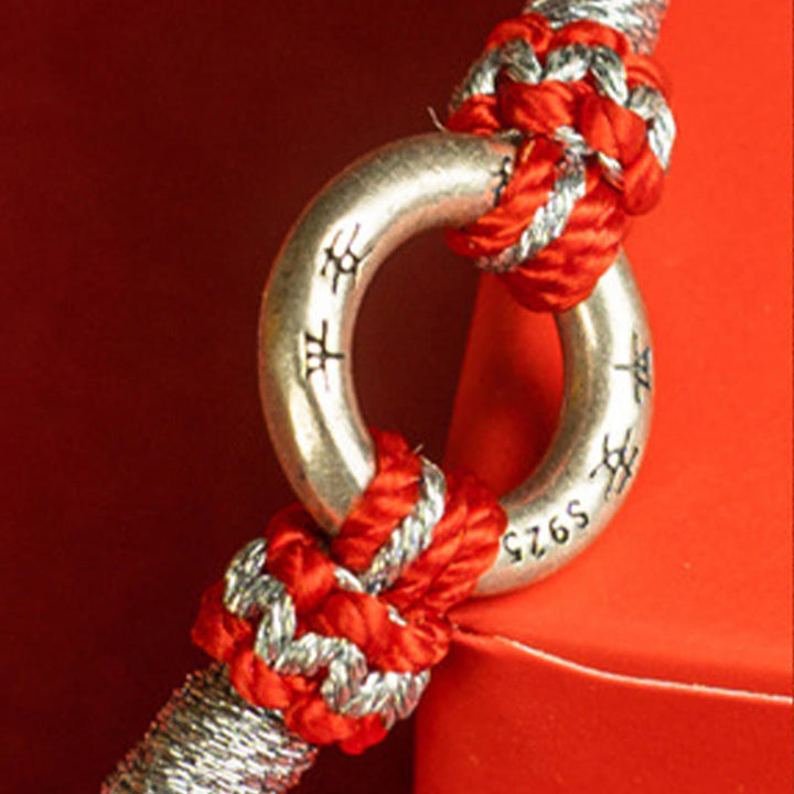Buddha Stones Red String 925 Sterling Silver Safe Luck Bracelet - image 3