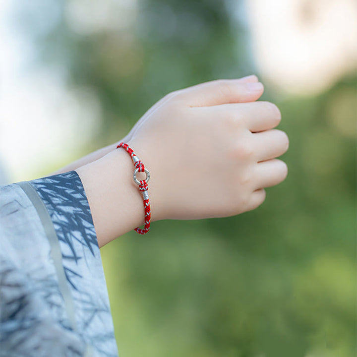 Buddha Stones Red String 925 Sterling Silver Safe Luck Bracelet - image 9