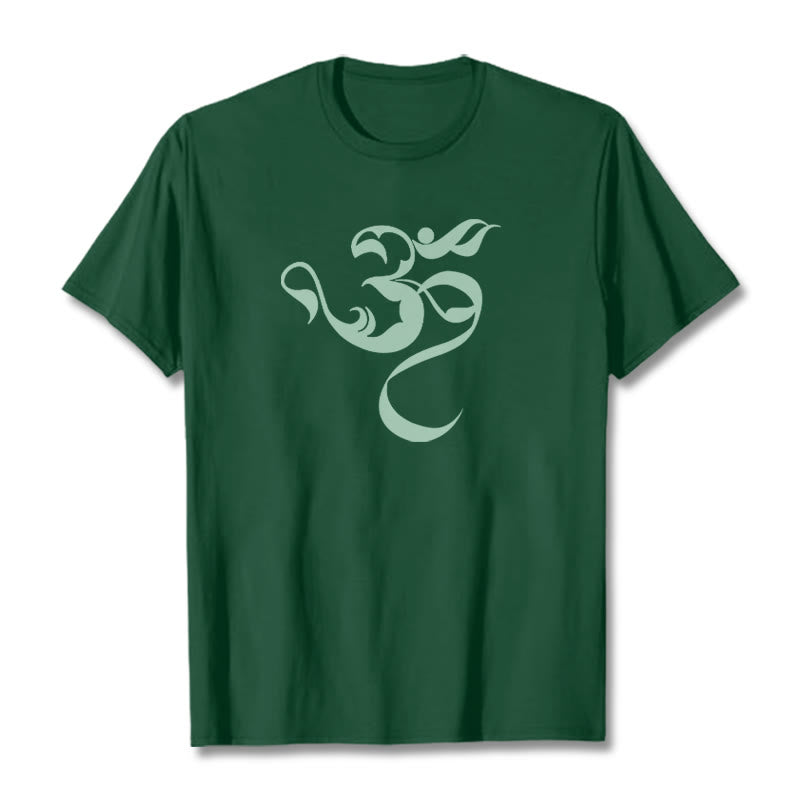 Buddha Stones Om Figure Design Cotton Tee T-shirt - ForestGreen - 2XL - image 8